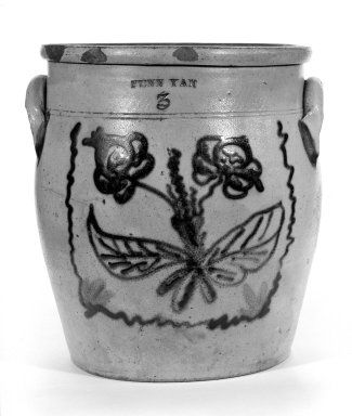 Pen Yan Pottery. <em>Jar</em>, ca. 1830 - 1850. Stoneware, 12 × 10 1/4 in. (30.5 × 26 cm). Brooklyn Museum, Gift of Arthur W. Clement, 43.128.15. Creative Commons-BY (Photo: Brooklyn Museum, 43.128.15_bw.jpg)
