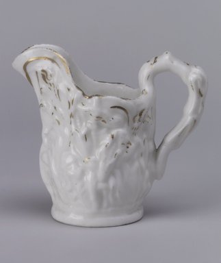 Attributed to Josiah Jones. <em>Miniature Pitcher</em>, 1848–1856. Porcelain, 3 3/8 x 4 3/4 x 2 1/8 in. (8.6 x 12.1 x 5.4 cm). Brooklyn Museum, Gift of Arthur W. Clement, 43.128.54. Creative Commons-BY (Photo: Brooklyn Museum, 43.128.54.jpg)