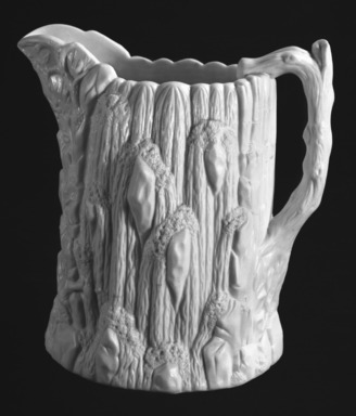 United States Pottery Company. <em>"Niagara Falls" Pitcher</em>, ca. 1855. Porcelain, Height: 8 1/4 in. (21 cm). Brooklyn Museum, Gift of Arthur W. Clement, 43.128.56. Creative Commons-BY (Photo: Brooklyn Museum, 43.128.56_bw.jpg)