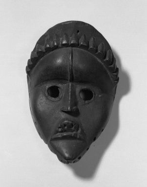 Dan. <em>Mask</em>, 19th century. Wood, 8 1/2 x 5 3/4 x 4 1/4 in. (21.6 x 14.6 x 10.8 cm). Brooklyn Museum, Gift of Arthur Wiesenberger, 43.177.8. Creative Commons-BY (Photo: Brooklyn Museum, 43.177.8_acetate_bw.jpg)