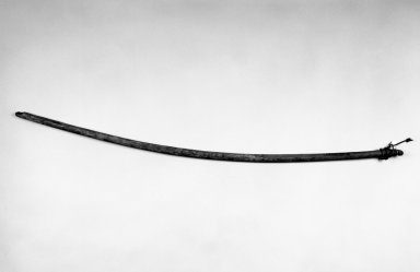 Native American (unidentified). <em>Bow</em>. Wood, rawhide, 46 1/16 x 13/16 in.  (117.0 x 2.0 cm). Brooklyn Museum, Anonymous gift in memory of Dr. Harlow Brooks, 43.201.124. Creative Commons-BY (Photo: Brooklyn Museum, 43.201.124_bw.jpg)