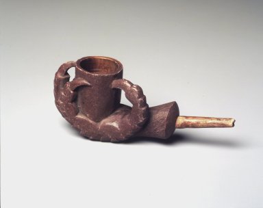 Eastern, Sioux. <em>Pipe</em>, early 20th century. Catlinite (pipestone), 1 5/8 x 3 9/16 x 1 1/8 in. (4.1 x 9 x 2.9 cm). Brooklyn Museum, Anonymous gift in memory of Dr. Harlow Brooks, 43.201.255. Creative Commons-BY (Photo: Brooklyn Museum, 43.201.255_transp6358.jpg)