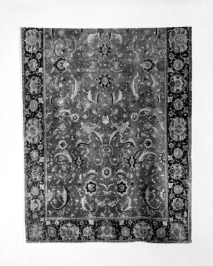  <em>Carpet with Palmette Design</em>, 17th century. Wool, 144 x 90 1/2 in.  (365.8 x 229.9 cm). Brooklyn Museum, Gift of Mr. and Mrs. Frederic B. Pratt, 43.24.1. Creative Commons-BY (Photo: Brooklyn Museum, 43.24.1_bw.jpg)