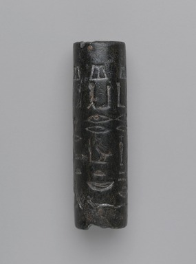  <em>Cylinder Seal of Pepy I</em>, ca. 2338–2298 B.C.E. Steatite, 2 13/16 x Diam. 3/4 in. (7.1 x 1.9 cm). Brooklyn Museum, Charles Edwin Wilbour Fund, 44.123.32. Creative Commons-BY (Photo: Brooklyn Museum, 44.123.32_view1_PS6.jpg)