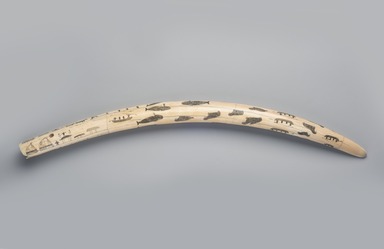 Iñupiaq. <em>Walrus Tusk Ivory engraved with pictures of everyday activities</em>, 19th century. Walrus Tusk Ivory, 27 3/4 x 2 x 3 1/4 in. (70.5 x 5.1 x 8.3 cm). Brooklyn Museum, A. Augustus Healy Fund, 44.34.3. Creative Commons-BY (Photo: , 44.34.3_view01_PS11.jpg)