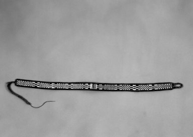 Iñupiaq. <em>Belt</em>. Ptarmigan quills, hide, cotton thread, 28 1/2 x 1 3/8 in. or (73.5 x 3.5 cm). Brooklyn Museum, A. Augustus Healy Fund, 44.34.4. Creative Commons-BY (Photo: Brooklyn Museum, 44.34.4_bw.jpg)