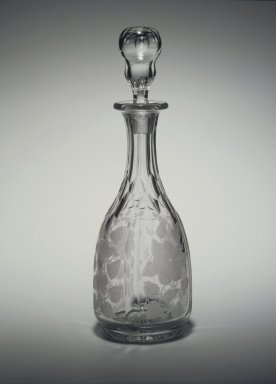 Possibly Dorflinger Glass Works. <em>Decanter</em>, ca. 1880. Glass, 11 3/4 x 3 in. (29.8 x 7.6 cm). Brooklyn Museum, Gift of Mary E. and H. Randolph Lever, 44.40.2. Creative Commons-BY (Photo: Brooklyn Museum, 44.40.2.jpg)