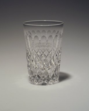 Possibly Dorflinger Glass Works. <em>Drinking Vessel</em>. Glass, 3 1/2 × 2 3/8 in. (8.9 × 6 cm). Brooklyn Museum, Gift of Mary E. Lever and H. Randolph Lever, 44.40.3. Creative Commons-BY (Photo: Brooklyn Museum, 44.40.3.jpg)