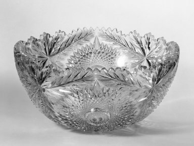 American. <em>Punch Bowl</em>, circa 1906. Cut glass, 6 3/4 × 13 3/4 in. (17.1 × 34.9 cm). Brooklyn Museum, Gift of Mrs. Lucian Harrison Clark, 44.74. Creative Commons-BY (Photo: Brooklyn Museum, 44.74_bw.jpg)