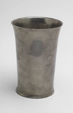 Edward Danforth (American). <em>Beaker</em>, 1788-1794. Pewter, 5 1/8 x 3 5/8 x 3 5/8 in. (13 x 9.2 x 9.2 cm). Brooklyn Museum, Designated Purchase Fund, 45.10.118.1. Creative Commons-BY (Photo: Brooklyn Museum, 45.10.118.1.jpg)