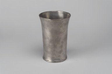 John Will. <em>Beaker</em>, 1752-1763. Pewter, 5 1/4 x 3 5/8 x 3 1/2 in. (13.3 x 9.2 x 8.9 cm). Brooklyn Museum, Designated Purchase Fund, 45.10.126. Creative Commons-BY (Photo: Brooklyn Museum, 45.10.126.jpg)