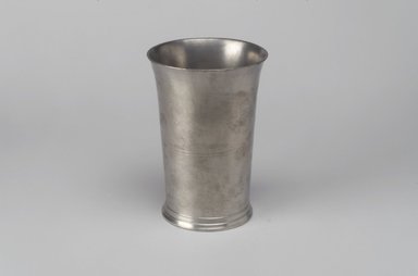 Thomas Danforth Boardman (American, 1784–1873). <em>Beaker</em>, 1822–1825. Pewter, 5 1/8 x 3 5/8 x 3 5/8 in. (13 x 9.2 x 9.2 cm). Brooklyn Museum, Designated Purchase Fund, 45.10.133. Creative Commons-BY (Photo: Brooklyn Museum, 45.10.133.jpg)