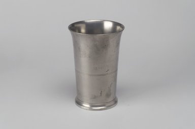 Thomas Danforth Boardman (American, 1784–1873). <em>Beaker</em>, 1822–1825. Pewter, 5 1/8 x 3 5/8 x 3 5/8 in. (13 x 9.2 x 9.2 cm). Brooklyn Museum, Designated Purchase Fund, 45.10.134. Creative Commons-BY (Photo: Brooklyn Museum, 45.10.134.jpg)