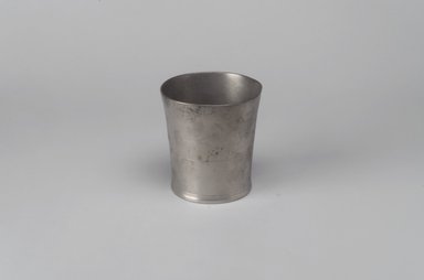 Thomas Danforth Boardman (American, 1784–1873). <em>Beaker</em>, 1822–1825. Pewter, 3 1/8 x 3 x 3 in. (7.9 x 7.6 x 7.6 cm). Brooklyn Museum, Designated Purchase Fund, 45.10.136. Creative Commons-BY (Photo: Brooklyn Museum, 45.10.136.jpg)