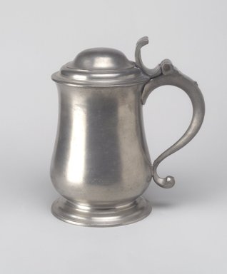 Thomas Swanson (British, born London, 1753–1783). <em>Dome Top Tankard</em>, 1760–1780. Pewter, 7 3/4 x 7 1/8 x 4 5/8 in. (19.7 x 18.1 x 11.7 cm). Brooklyn Museum, Designated Purchase Fund, 45.10.154. Creative Commons-BY (Photo: Brooklyn Museum, 45.10.154.jpg)