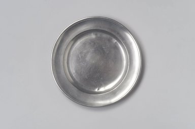 Ashbil Griswold. <em>Plate</em>, ca. 1820-1830. Pewter, 5/8 x 7 7/8 x 7 7/8 in. (1.6 x 20 x 20 cm). Brooklyn Museum, Designated Purchase Fund, 45.10.56. Creative Commons-BY (Photo: Brooklyn Museum, 45.10.56.jpg)