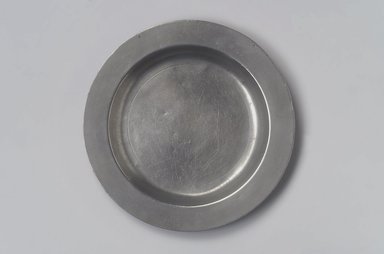 Joseph Danforth. <em>Deep Plate</em>, 1780–1788. Pewter, 3/4 x 9 1/4 x 9 1/4 in. (1.9 x 23.5 x 23.5 cm). Brooklyn Museum, Designated Purchase Fund, 45.10.75. Creative Commons-BY (Photo: Brooklyn Museum, 45.10.75.jpg)