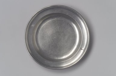 Thomas Danforth Boardman (American, 1784-1873). <em>Plate</em>, 1805-1820. Pewter, 3/4 x 6 1/8 x 6 1/8 in. (1.9 x 15.6 x 15.6 cm). Brooklyn Museum, Designated Purchase Fund, 45.10.80. Creative Commons-BY (Photo: Brooklyn Museum, 45.10.80.jpg)