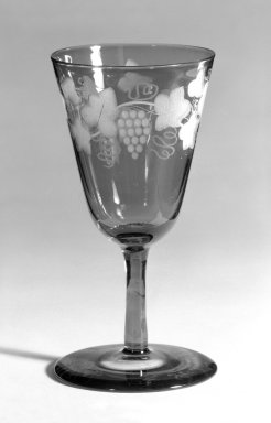 American. <em>Wine Glass</em>, mid–19th century. Glass, H: 4 3/4 in. (12.1 cm). Brooklyn Museum, Dick S. Ramsay Fund, 45.143.11. Creative Commons-BY (Photo: Brooklyn Museum, 45.143.11_bw.jpg)