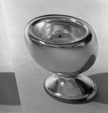 American. <em>Salt</em>, ca. 1855. Glass, 3 1/4 x 2 3/4 in. (8.3 x 7 cm). Brooklyn Museum, Dick S. Ramsay Fund, 45.143.24. Creative Commons-BY (Photo: Brooklyn Museum, 45.143.24_acetate_bw.jpg)