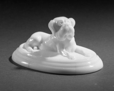 American. <em>Paperweight</em>, ca. 1860-1870. Glass, 1 7/8 x 4 1/8 in. (4.8 x 10.5 cm). Brooklyn Museum, Dick S. Ramsay Fund, 45.143.35. Creative Commons-BY (Photo: Brooklyn Museum, 45.143.35_acetate_bw.jpg)