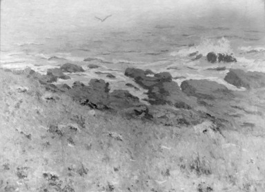Allen Tucker (American, 1866-1939). <em>Cranberry Island Fog</em>, 1906. Oil on canvas, 25 3/16 x 33 15/16 in. (64 x 86.2 cm). Brooklyn Museum, Bequest of Mrs. John H. Bennett, 45.61 (Photo: Brooklyn Museum, 45.61_bw.jpg)