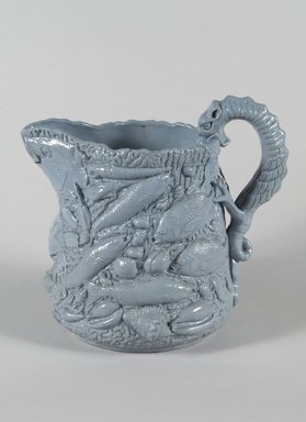 E & W Bennett. <em>Pitcher</em>, 1853. Glazed earthenware, 9 3/4 x 6 in. (24.8 x 15.2 cm). Brooklyn Museum, Gift of Arthur W. Clement, 46.1.4. Creative Commons-BY (Photo: Brooklyn Museum, 46.1.4_PS5.jpg)
