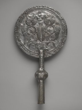 Coptic. <em>Flabellum</em>, late 8th–early 9th century C.E. Silver, 16 1/16 x 8 11/16in. (40.8 x 22cm). Brooklyn Museum, Charles Edwin Wilbour Fund, 46.126.1. Creative Commons-BY (Photo: Brooklyn Museum, 46.126.1_front_PS6.jpg)