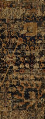  <em>Vase Carpet Fragment (Main Field)</em>, 17th century. Wool-pile 'Vase' Technique, Old Dims: 13 1/2 x 33 1/4 in. (34.3 x 84.5 cm). Brooklyn Museum, Gift of Pratt Institute, 46.189.16. Creative Commons-BY (Photo: Brooklyn Museum, 46.189.16_fragment_SL4.jpg)