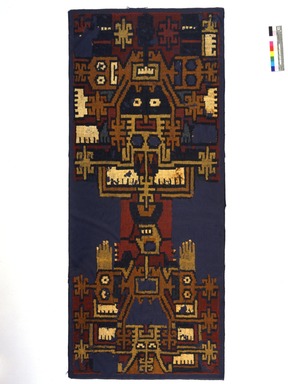 Nasca. <em>Textile Fragment</em>, 100-300. Camelid fiber, cotton (used only for the white parts), 64 3/4 x 26 in. (164.5 x 66 cm). Brooklyn Museum, A. Augustus Healy Fund and Carll H. de Silver Fund, 46.46.3. Creative Commons-BY (Photo: Brooklyn Museum, 46.46.3_SL4.jpg)