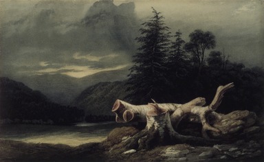 George Harvey (American, 1801-1878). <em>Rain Clouds Gathering-Scene Amongst the Allegheny Mountains</em>, ca. 1840. Watercolor over graphite, Sheet: 8 3/8 x 13 5/8 in. (21.3 x 34.6 cm). Brooklyn Museum, Dick S. Ramsay Fund, 46.50 (Photo: Brooklyn Museum, 46.50.jpg)