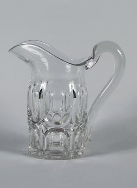 Chester County Glass Company. <em>Pitcher</em>, 1857. Pressed Glass, 8 3/4 in. (22.2 cm). Brooklyn Museum, Gift of Mrs. Charles McDowell, 47.149.3. Creative Commons-BY (Photo: Brooklyn Museum, 47.149.3_PS5.jpg)