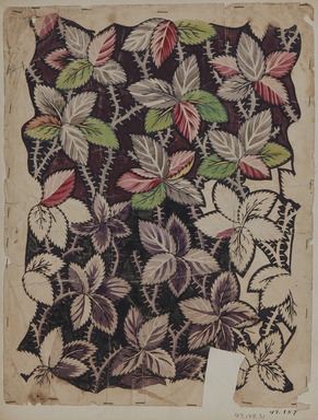  <em>Design Drawing</em>, 19th century. Pencil and paint on paper, 10 1/4 x 13 1/4 in. (26 x 33.7 cm). Brooklyn Museum, Museum Collection Fund, 47.189.31 (Photo: Brooklyn Museum, 47.189.31_overall_PS20.jpg)