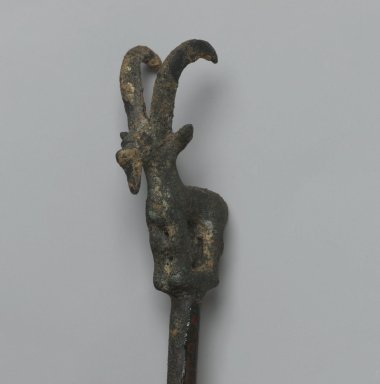 Persian. <em>Pin</em>, 1st millennium B.C.E. Bronze, 1 3/16 x 7 in. (3 x 17.8 cm). Brooklyn Museum, Ella C. Woodward Memorial Fund, 47.202.2. Creative Commons-BY (Photo: Brooklyn Museum, 47.202.2_threequarter_left_PS2.jpg)