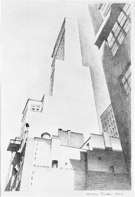 Charles Sheeler (American, 1883-1965). <em>Delmonico's</em>, 1927. Lithograph on wove paper, Image: 10 5/8 x 7 1/2 in. (27 x 19 cm). Brooklyn Museum, Dick S. Ramsay Fund, 47.207.3 (Photo: Brooklyn Museum, 47.207.3_SL3.jpg)