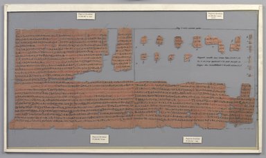  <em>Snakebite Papyrus</em>, 6th-4th century B.C.E. Papyrus, ink, a: Glass: 15 13/16 x 27 5/8 in. (40.2 x 70.2 cm). Brooklyn Museum, Bequest of Theodora Wilbour from the collection of her father, Charles Edwin Wilbour, 47.218.85a-f (Photo: , 47.218.48a_47.218.85a_PS11.jpg)