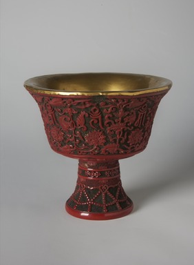  <em>Stem Cup</em>, 1736-1795. Lacquer with bronze, 14 x 14.7 cm (14 x 14.7 cm). Brooklyn Museum, Anonymous gift, 47.219.60. Creative Commons-BY (Photo: Brooklyn Museum, 47.219.60_PS11.jpg)