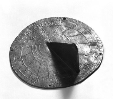 Josiah Miller. <em>Sun Dial</em>, 19th century. Pewter, 2 x 4 1/2 in. (5.1 x 11.4 cm). Brooklyn Museum, Museum Collection Fund, 47.41. Creative Commons-BY (Photo: Brooklyn Museum, 47.41_bw.jpg)