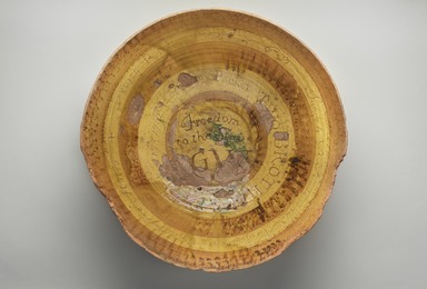 American. <em>Punch Bowl</em>, 1792. Earthenware, 7 1/8 x 16 1/2 x 16 1/2 in. (18.1 x 41.9 x 41.9 cm). Brooklyn Museum, Dick S. Ramsay Fund, 48.143. Creative Commons-BY (Photo: Brooklyn Museum, 48.143_PS9.jpg)