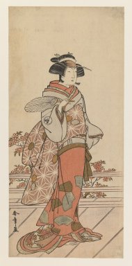 Katsukawa Shunsho (Japanese, 1726-1793). <em>Iwai Hanshiro IV</em>, ca. 1785. Color woodblock print on paper, 12 3/8 x 5 11/16 in. (31.5 x 14.3 cm). Brooklyn Museum, Gift of Louis V. Ledoux, 48.15.8 (Photo: Brooklyn Museum, 48.15.8_IMLS_PS3.jpg)