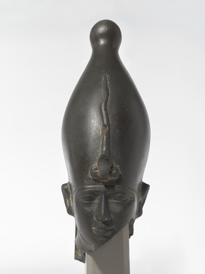  <em>The God Osiris</em>, ca. 595–525 B.C.E. Greywacke, 8 1/16 × 5 1/16 × 2 11/16 in., 4 lb. (20.5 × 12.8 × 6.8 cm, 1.81kg). Brooklyn Museum, Charles Edwin Wilbour Fund, 48.163. Creative Commons-BY (Photo: , 48.163_overall_PS9.jpg)