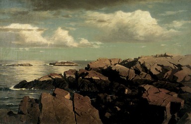 William Stanley Haseltine (American, 1835-1900). <em>After a Shower -- Nahant, Massachusetts</em>, ca. 1864. Oil on canvas, 14 7/8 x 22 15/16 in. (37.8 x 58.3 cm). Brooklyn Museum, Gift of Helen H. Plowden
, 48.197 (Photo: Brooklyn Museum, 48.197_transp3327.jpg)