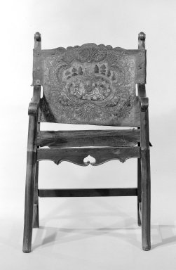  <em>Armchair</em>. Walnut, leather, 40 1/4 x 24 1/2 x 22 1/2 in. (102.2 x 62.2 x 57.2 cm). Brooklyn Museum, Frank L. Babbott Fund, Frank Sherman Benson Fund, Carll H. de Silver Fund, A. Augustus Healy Fund, Caroline A.L. Pratt Fund, Charles Stewart Smith Memorial Fund, and Ella C. Woodward Memorial Fund, 48.206.25. Creative Commons-BY (Photo: Brooklyn Museum, 48.206.25_bw.jpg)