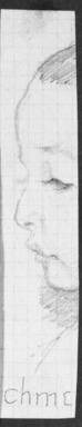 Edwin Howland Blashfield (American, 1848–1936). <em>Chme</em>, n.d. Graphite on preprinted graph paper mounted to paperboard, Sheet: 4 1/2 x 7/8 in. (11.4 x 2.2 cm). Brooklyn Museum, Gift of John H. Field, 48.217.15b (Photo: Brooklyn Museum, 48.217.15b_bw.jpg)