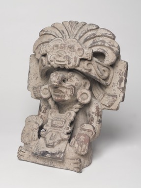 Zapotec. <em>Funerary Urn</em>, 200-800. Ceramic, 14 1/16 × 11 1/4 × 7 7/8 in. (35.7 × 28.6 × 20 cm). Brooklyn Museum, By exchange, 48.22.21. Creative Commons-BY (Photo: Brooklyn Museum, 48.22.21_threequarter_left_PS9.jpg)