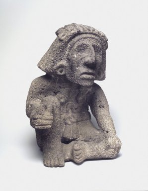 Aztec. <em>Seated Figure of the Wind God (Ehecatl)</em>, ca. 1440-1521. Stone, 11 7/16 x  7 1/16  x 6 11/16 in. (27.1 x 17.9 x 17 cm). Brooklyn Museum, By exchange, 48.22.6. Creative Commons-BY (Photo: Brooklyn Museum, 48.22.6.jpg)