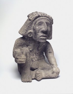 Aztec. <em>Seated Figure of the Wind God (Ehecatl)</em>, ca. 1440–1521. Stone, 11 7/16 x  7 1/16  x 6 11/16 in. (27.1 x 17.9 x 17 cm). Brooklyn Museum, By exchange, 48.22.6. Creative Commons-BY (Photo: Brooklyn Museum, 48.22.6.jpg)