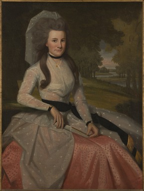 Ralph Earl (American, 1751–1801). <em>Clarissa Seymour (later Mrs. Truman Marsh)</em>, 1789. Oil on canvas, 47 9/16 x 35 15/16 in. (120.8 x 91.3 cm). Brooklyn Museum, Museum Collection Fund, 48.8 (Photo: Brooklyn Museum, 48.8_PS20.jpg)