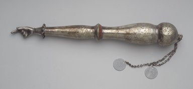  <em>Torah Pointer</em>, 1851. Silver, 9 3/4 x 1 1/2 x 1 1/2 in. (24.8 x 3.8 x 3.8 cm). Brooklyn Museum, Purchased with funds given by Elizabeth A. Goodman, 49.228.16. Creative Commons-BY (Photo: Brooklyn Museum, 49.228.16.jpg)