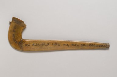 Jewish. <em>Shofar or Horn</em>, 18th century with 20th century inscription. Ram's horn, 14 1/2 x 6 1/2 in. (36.8 x 16.5 cm). Brooklyn Museum, Gift of the Anti-Defamation League of the B'nai Brith, 50.117.2. Creative Commons-BY (Photo: Brooklyn Museum, 50.117.2_view2_PS2.jpg)
